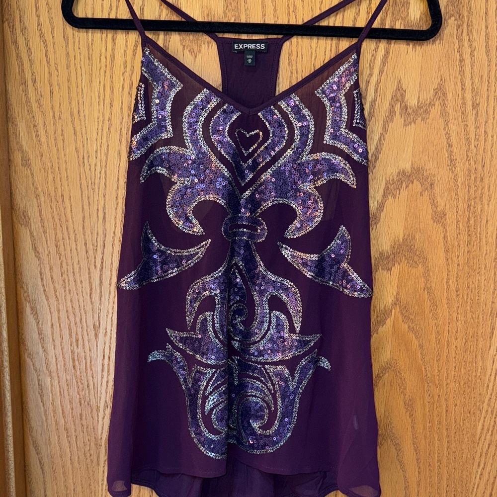 Express Deep Purple Sequin Camisole